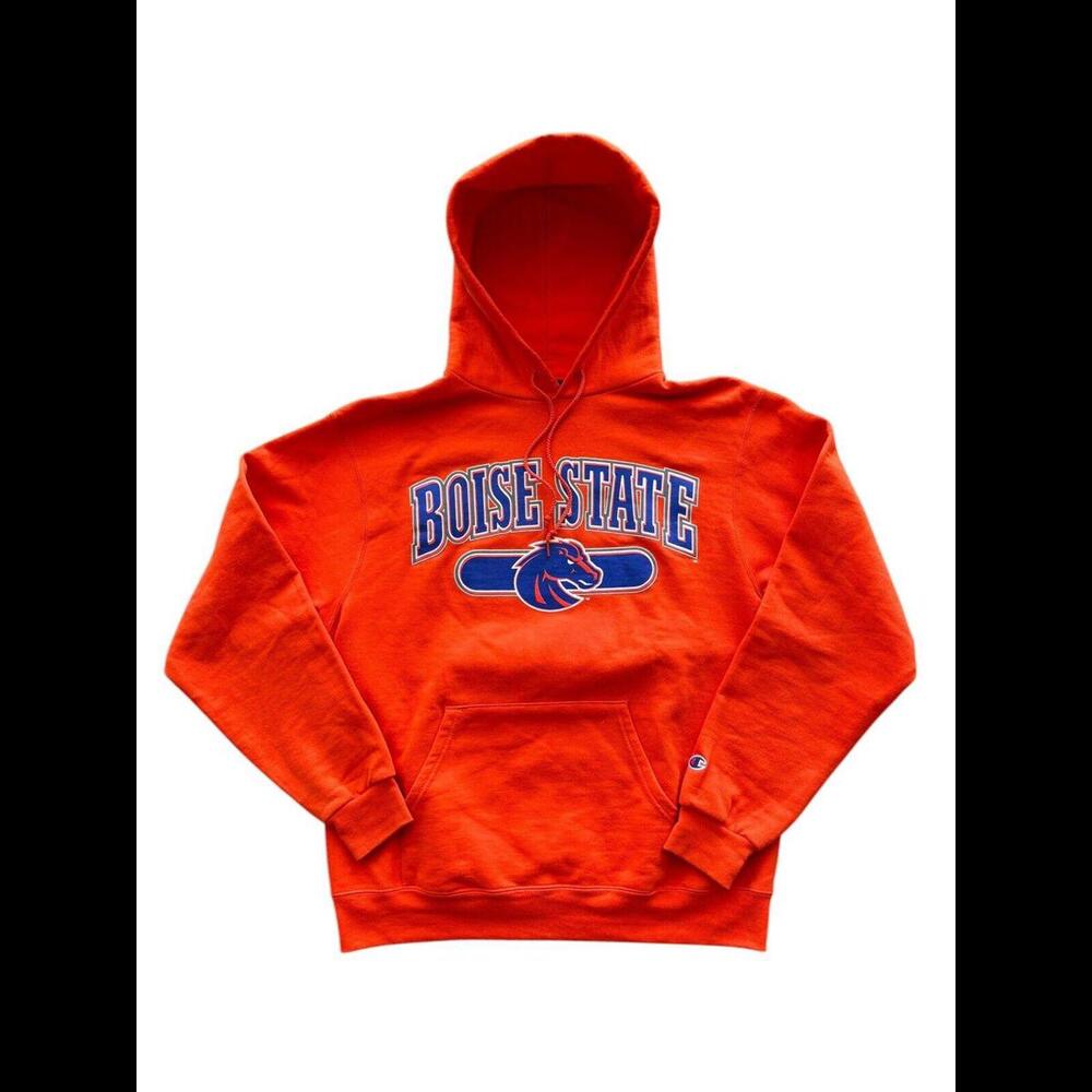 Champion Eco Fleece Boise State Broncos Pullover Hoodie Medium Orange